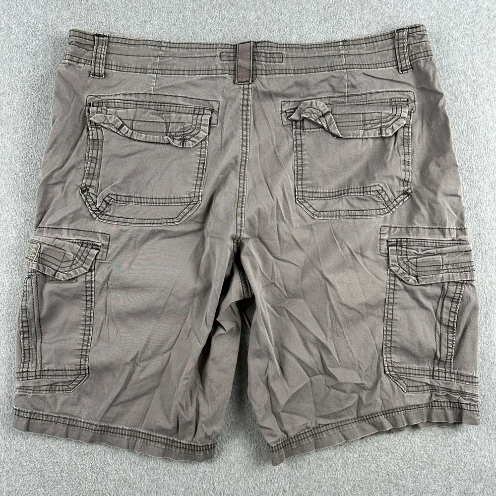 Unionbay Cargo Shorts Mens 36‎ Gray Messenger Flat Front Cotton Casual